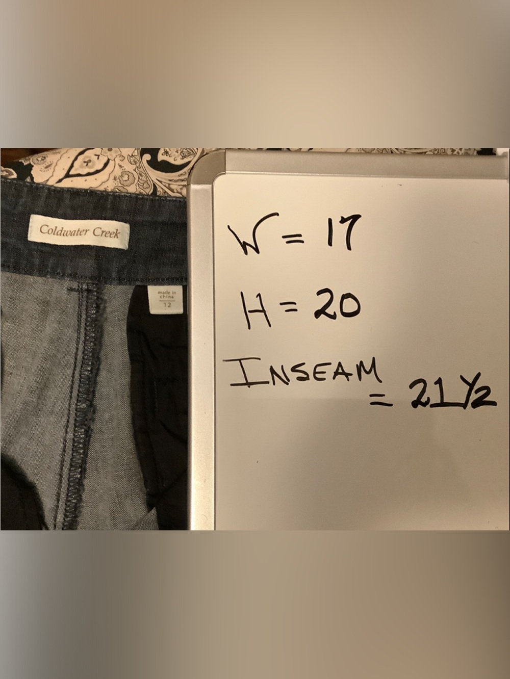 Coldwater Creek Denim Capris, size 12